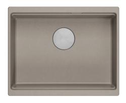 Quadri Newport II évier sous-plan en granit taupe 560x450mm avec bouchon et couvercle de vidange en inox 1208967453