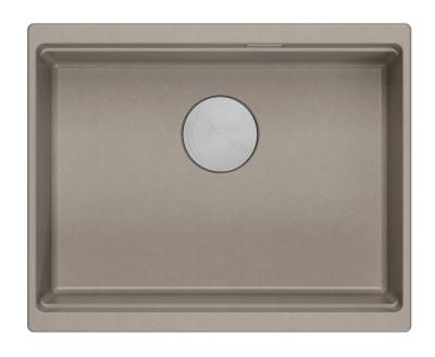Quadri Newport II évier sous-plan en granit taupe 560x450mm avec bouchon et couvercle de vidange en inox 1208967453