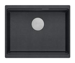 Quadri Newport II évier à encastrer en granit anthracite 560x450mm  avec bouchon en inox et cache-vidange 1208967459