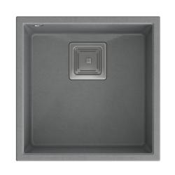 Quadri Quadrangle évier sous-plan en granit gris 42x42cm avec bonde en inox 1208967483