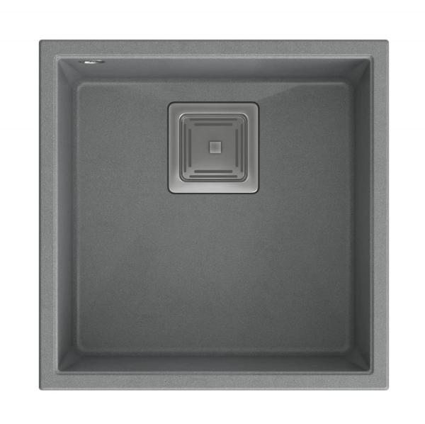 Quadri Quadrangle évier sous-plan en granit gris 42x42cm avec bonde en inox 1208967483