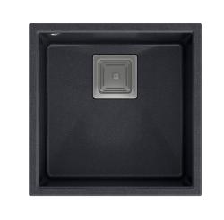 Quadri Quadrangle granit anthracite évier sous-plan 42x42cm avec bouchon en inox 1208967486