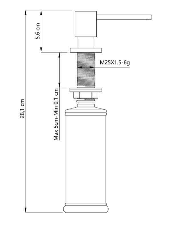 Distributeur de savon encastrable Quadri Luxor en cuivre, rechargeable par le haut 1208967510