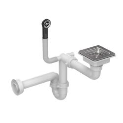 Quadri Quadrangle ensemble de drainage en acier inoxydable pour évier carré, y compris trop-plein en acier inoxydable 1208967549