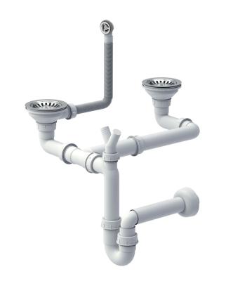 Quadri Londres évier inox double ensemble de vidage y compris trop-plein inox 1208967550