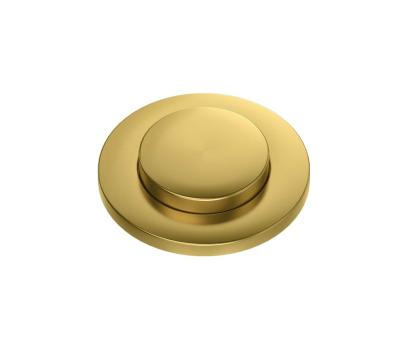 Quadri évier à double cuve en or avec ensemble de vidage et trop-plein, bouton poussoir pour ouvrir en or 1208967590