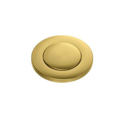 Quadri évier à double cuve en or avec ensemble de vidage et trop-plein, bouton poussoir pour ouvrir en or 1208967590