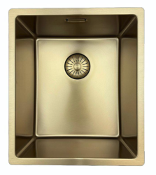 Évier Pure.Sink Prestige 34x40 cm PVD Or rayon de 10 mm sous-plan, à fleur et en pose libre PPG3440-60