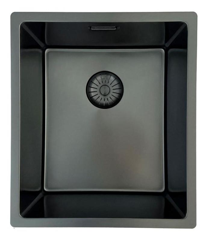 Évier Pure.Sink Prestige PVD gun metal 34x40cm rayon de 10mm encastré,à fleur,en surface PPG3440-61