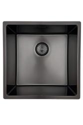 Évier Pure.Sink Prestige 40x40cm PVD Gun Metal 10mm rayon encastré,à fleur,posé sur plan PPG4040-61