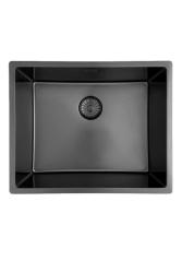 Évier Pure.Sink Prestige 50x40 cm PVD Gun Metal rayon de 10 mm sous-plan,à fleur,sur plan PPG5040-61