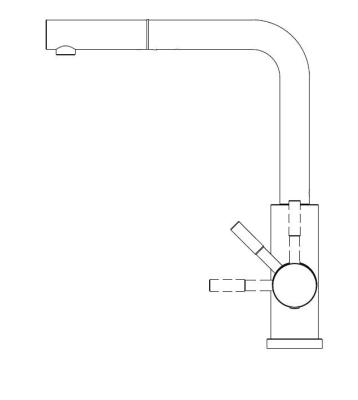 Robinet de cuisine Pure.Sink Elite Steel Spark-S en inox avec bec extensible PS8041-02
