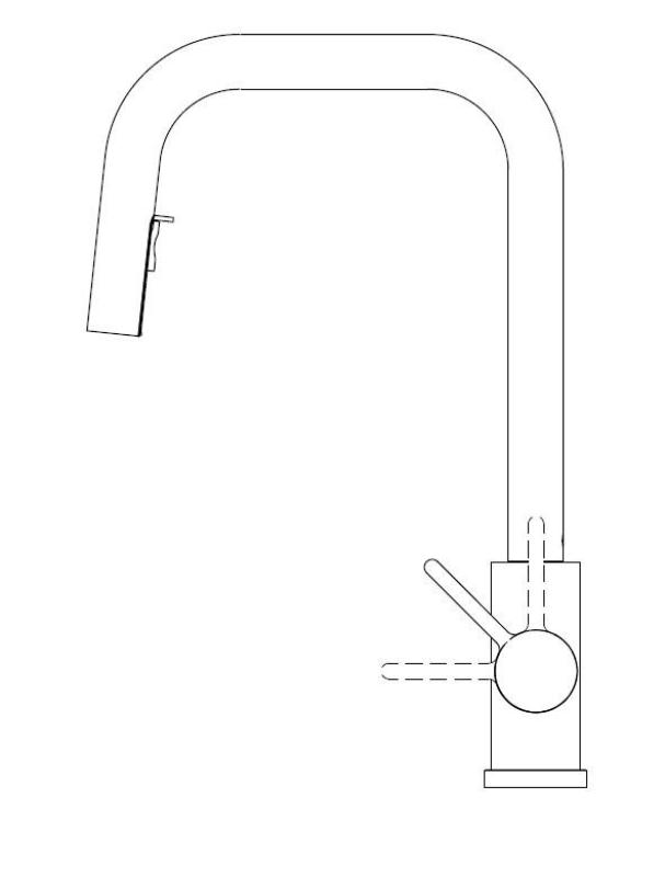 Robinet de cuisine Pure.Sink Elite Steel Crystal-S en PVD or brossé avec bec extensible PS8050-60