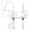 Ausmann Elite Steel Stream-S keukenkraan Matzwart met uittrekbare uitloop PS8045-10