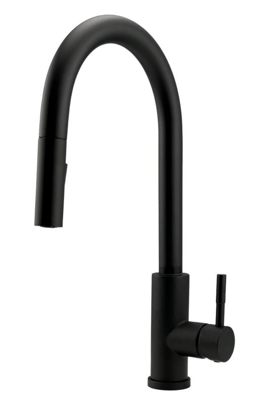 Robinet de cuisine Pure.Sink Elite Steel Stream-S Noir Mat avec bec extensible PS8045-10