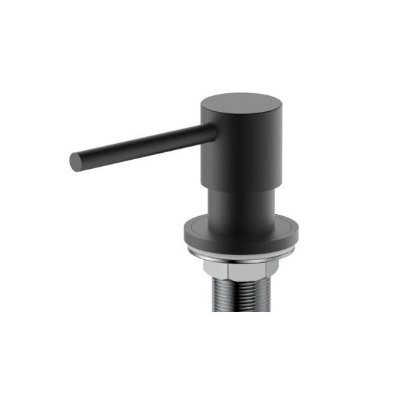 Distributeur de savon encastré Pure.Sink Elite Steel Shine, rechargeable par le dessus, noir mat PS9010-10.