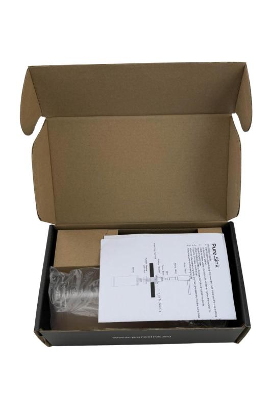 Distributeur de savon encastré Pure.Sink Elite Steel Shine, rechargeable par le dessus, noir mat PS9010-10