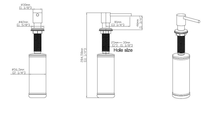 Distributeur de savon encastré Pure.Sink Elite Steel Shine en PVD or brossé, rechargeable par le haut PS9010-60.