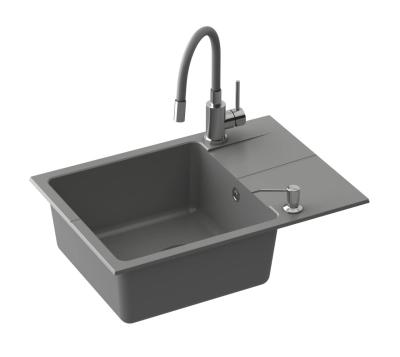 Quadri Bristol Robinet de Cuisine en Acier Inoxydable avec Bec Flexible Gris 1208967663