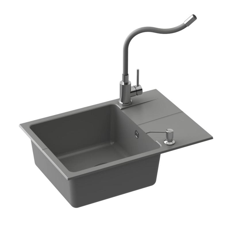Quadri Bristol Robinet de Cuisine en Acier Inoxydable avec Bec Flexible Gris 1208967663