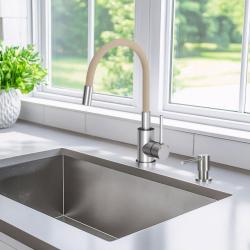 Mitigeur de cuisine Quadri Bristol en inox avec bec flexible beige 1208967664