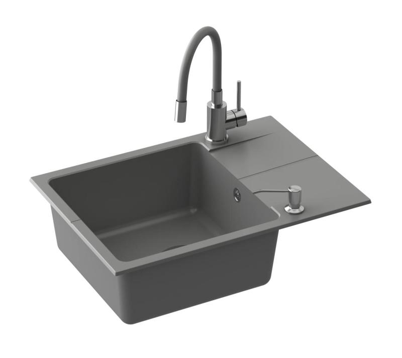 Mitigeur de cuisine Quadri Bristol en inox avec bec flexible beige 1208967664
