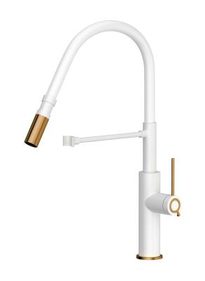 Quadri Retford Mitigeur de Cuisine Blanc avec Finition Cuivrée et Bec Flexible Blanc 1208967673