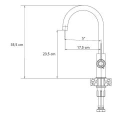 Quadri Lancaster Mitigeur de Cuisine Inox avec Bec Pivotant 1208967678