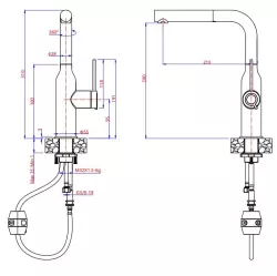 Quadri Stamford Robinet de Cuisine Blanc avec Finition Dorée PVD et Bec Extractible 1208967686