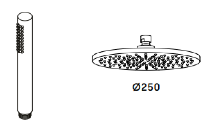 Waterevolution Flow combinaison de douche thermostatique avec douche de tête PVD cuivre brossé 250mm T141TN25CPE