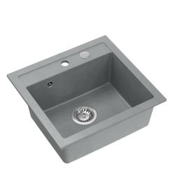 Quadri Londres Granit Gris Évier 50x47cm avec Trou pour Robinet Encastré - 1208967727