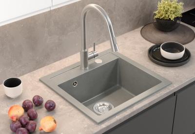 Quadri Londres Granit Gris Évier 50x47cm avec Trou pour Robinet Encastré - 1208967727