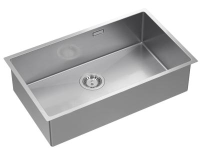 Aquadesign Zara Évier en Inox 74x44cm Sous-Montage, Montage à fleur et Montage Supérieur avec Bouchon en Inox - 1208967758