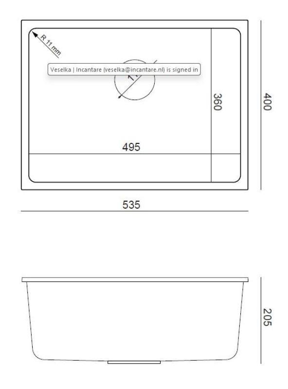 Quadri Elston Évier Sous-Plan en Granit Gris 495x360mm avec Bonde en Inox 1208967773