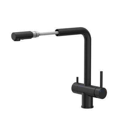 Quadri Ellesmere Mitigeur de Cuisine Noir 3-voies avec une connexion supplémentaire pour l'eau filtrée 1208967780