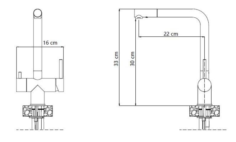 Quadri Ellesmere Mitigeur de Cuisine Noir 3-voies avec une connexion supplémentaire pour l'eau filtrée 1208967780