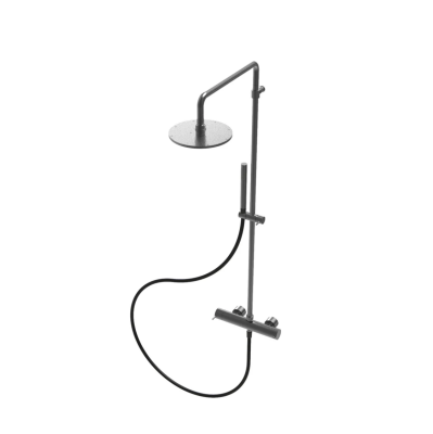 Waterevolution Flow combinaison de douche thermostatique avec douche de tête PVD Gun Metal 250mm T141TNR25GME