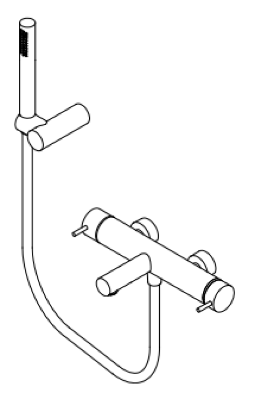 Révolution de l'eau Flow mitigeur de douche à deux voies avec douchette à main PVD Light Gold T130NWGE