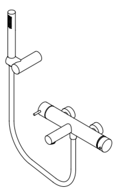 Waterevolution Flow mitigeur thermostatique à deux voies avec douchette en cuivre T130TNCPE