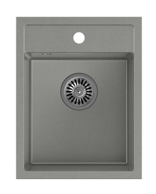 Quadri London Évier en Granit Gris 39x50 cm avec Trou de Robinet pour Montage Encastré - 1208967844