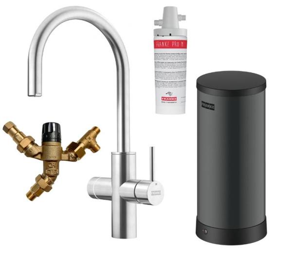 Franke Maris water hub 7L chaudière 3-en-1 avec robinet d'eau bouillante électronique tactile en acier inoxydable avec bypass waterhub 1208967849