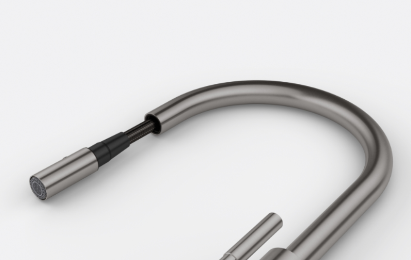 Franke Mythos Masterpiece Robinet de Cuisine Anthracite avec Bec en J et Douchette Extractible - 115.0711.555