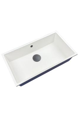 GraniteMy Universal Grand Évier en Granit Blanc 74x40 cm avec bouchon en métal gun - 1208967895