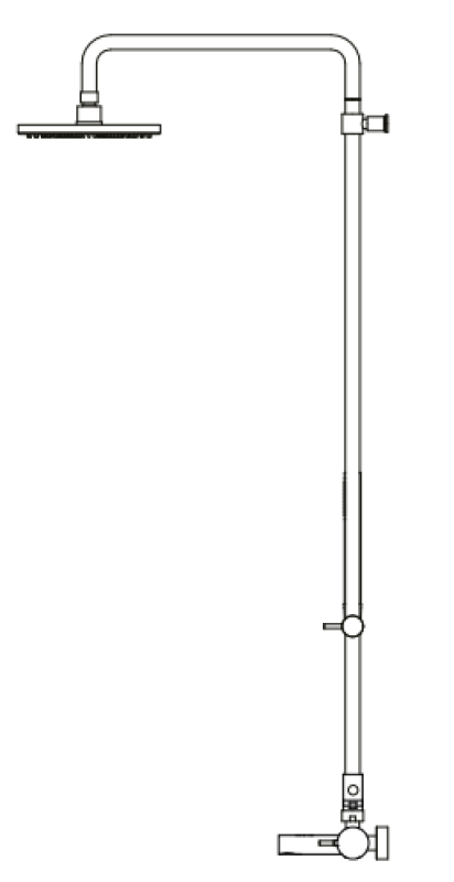 Révolution de l'eau Flow mitigeur de douche trois voies avec douchette à main et douche de tête chromée 250mm T131N2501