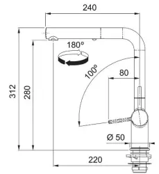 Franke Active L Mitigeur de Cuisine Blanc Polaire avec Douchette Extractible 115.0653.387