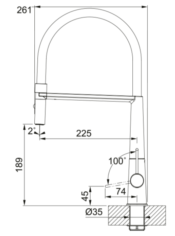 Franke Icon Mitigeur de Cuisine Monocommande avec Douchette Flexible, Noir 115.0690.598
