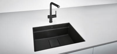 Franke Active Twist Mitigeur Monocommande Noir avec Bec Fixe et Commande de Vidage Intégrée 115.0669.768