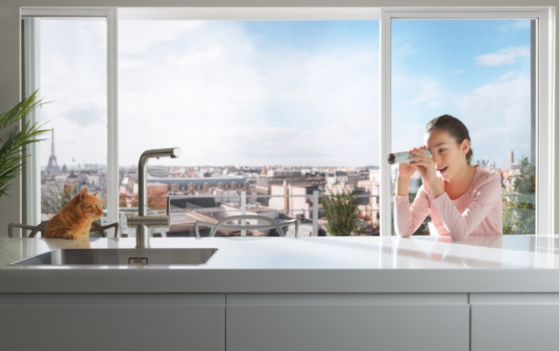 Franke Active Twist Mitigeur Monocommande Aspect Inox avec Bec Extensible et Commande de Vidage Intégrée 115.0653.505