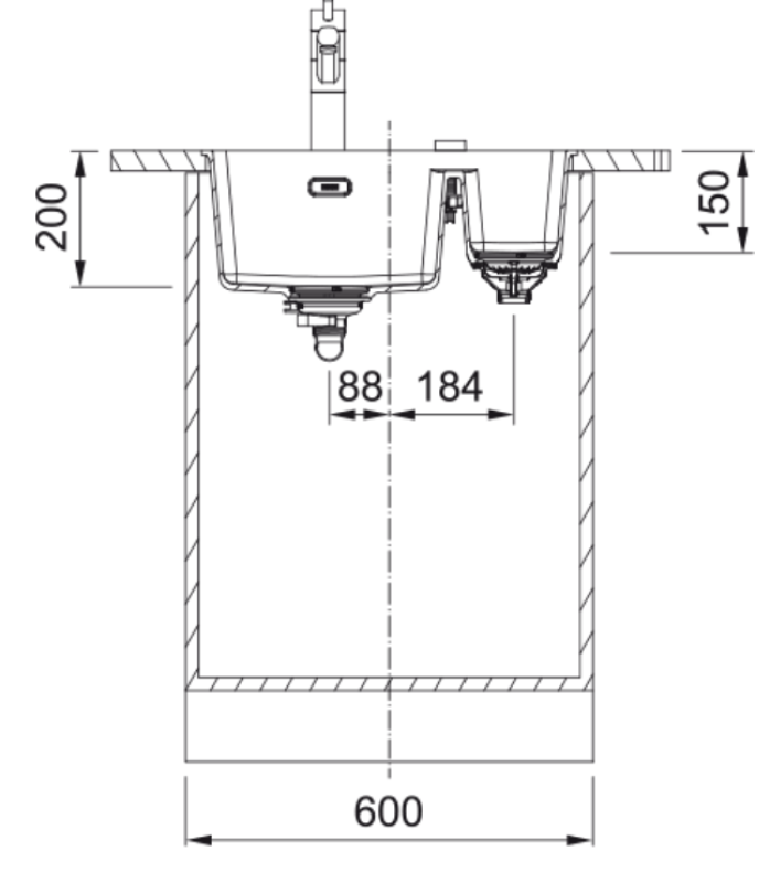 Franke Maris MRG 160-34-15 Évier Fragranite Ardoise Grise Gris, foncé Bac à Gauche Sous-structure 125.0714.608