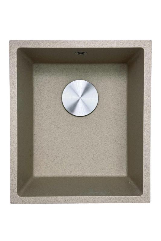 GraniteMy Universal évier en granit beige sable 34x40 cm montage en surface, sous plan et affleurant avec bonde en inox 1208968007